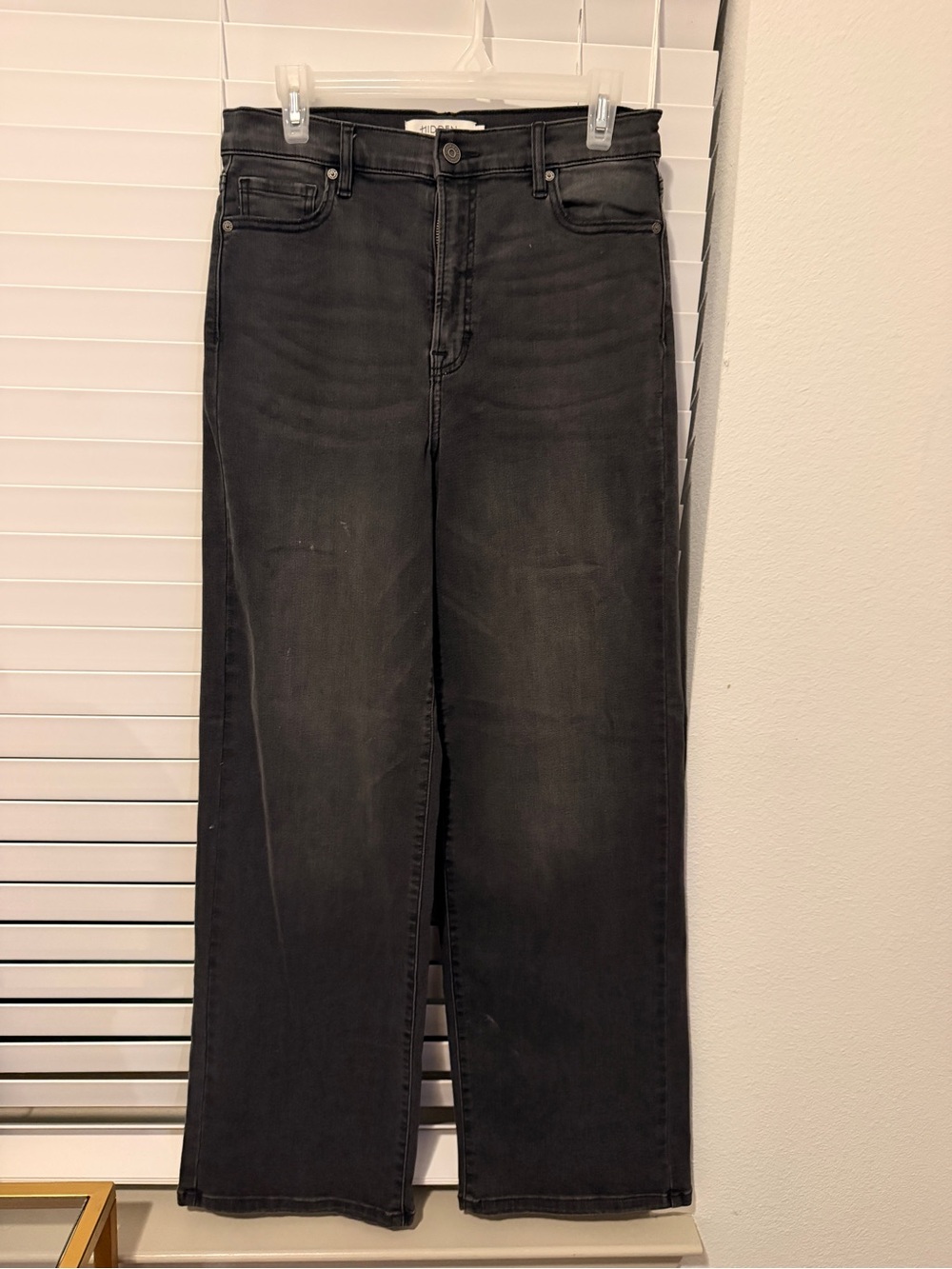 Hidden High-Rise Wide-Leg Jeans in Black